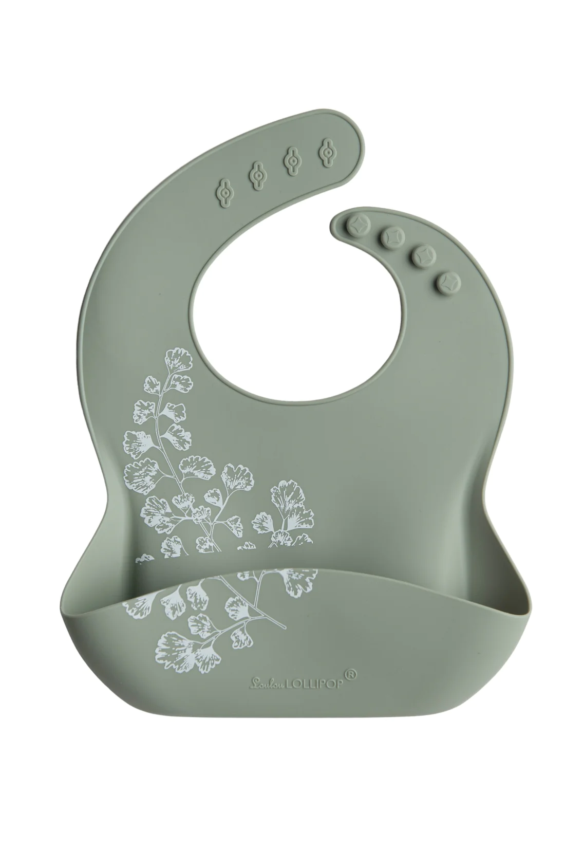 LouLou Lollipop Silicone Bib - Fern Floral