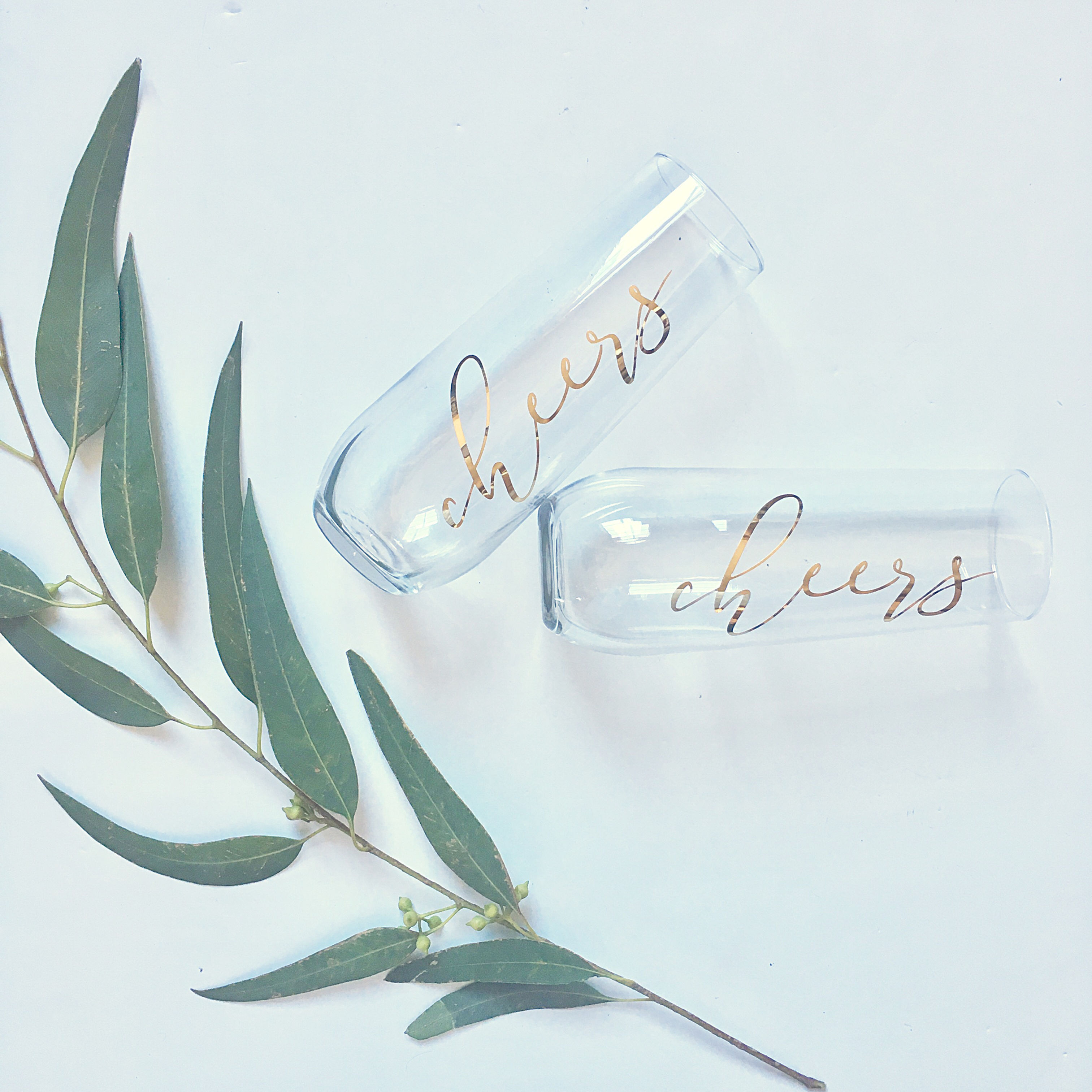 Stemless "Cheers" Champagne Flute