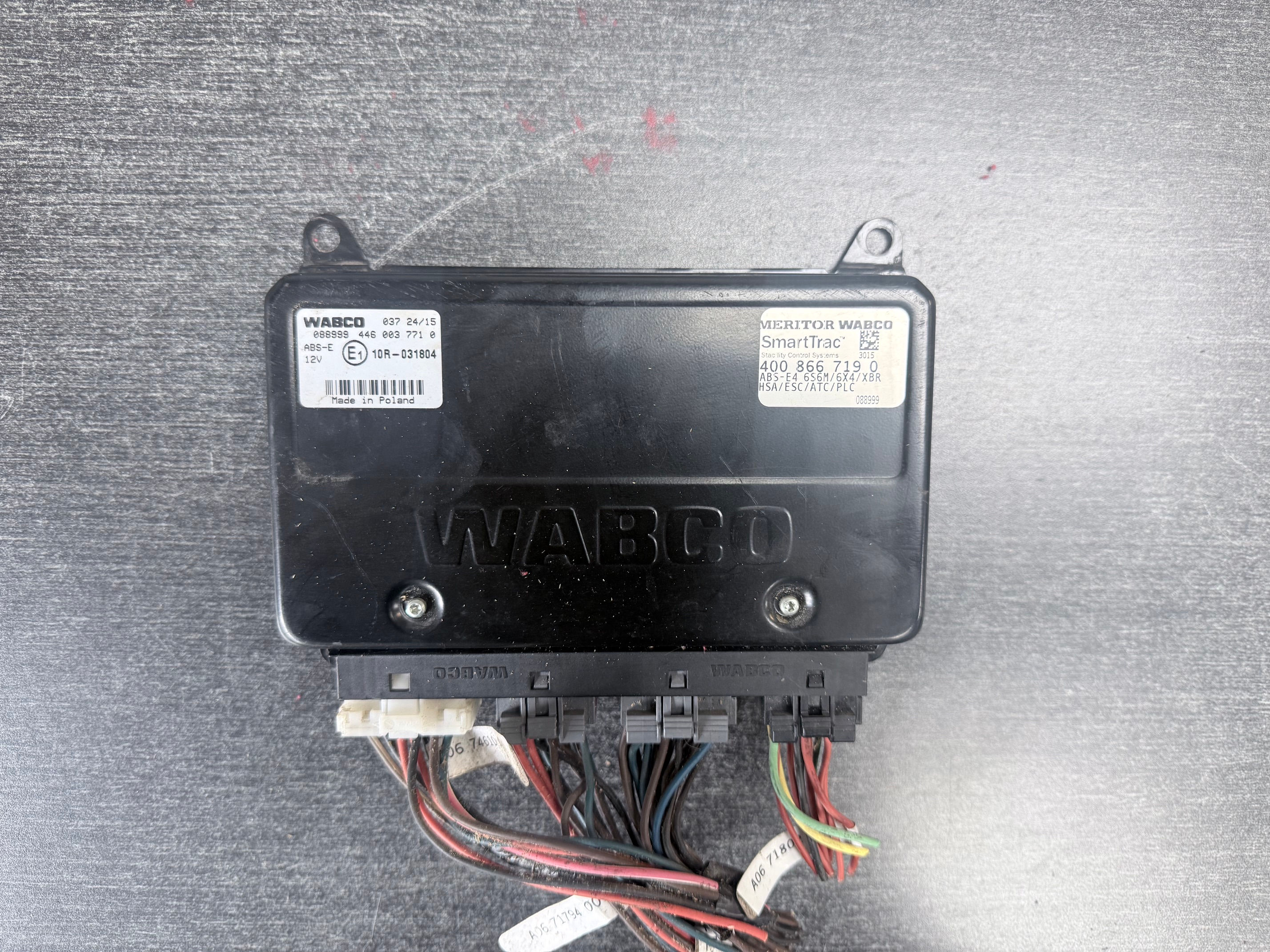 Meritor WABCO SmartTrac ABS Control Module ECU 4008667190 4460037710 ABS-E4 6S6M