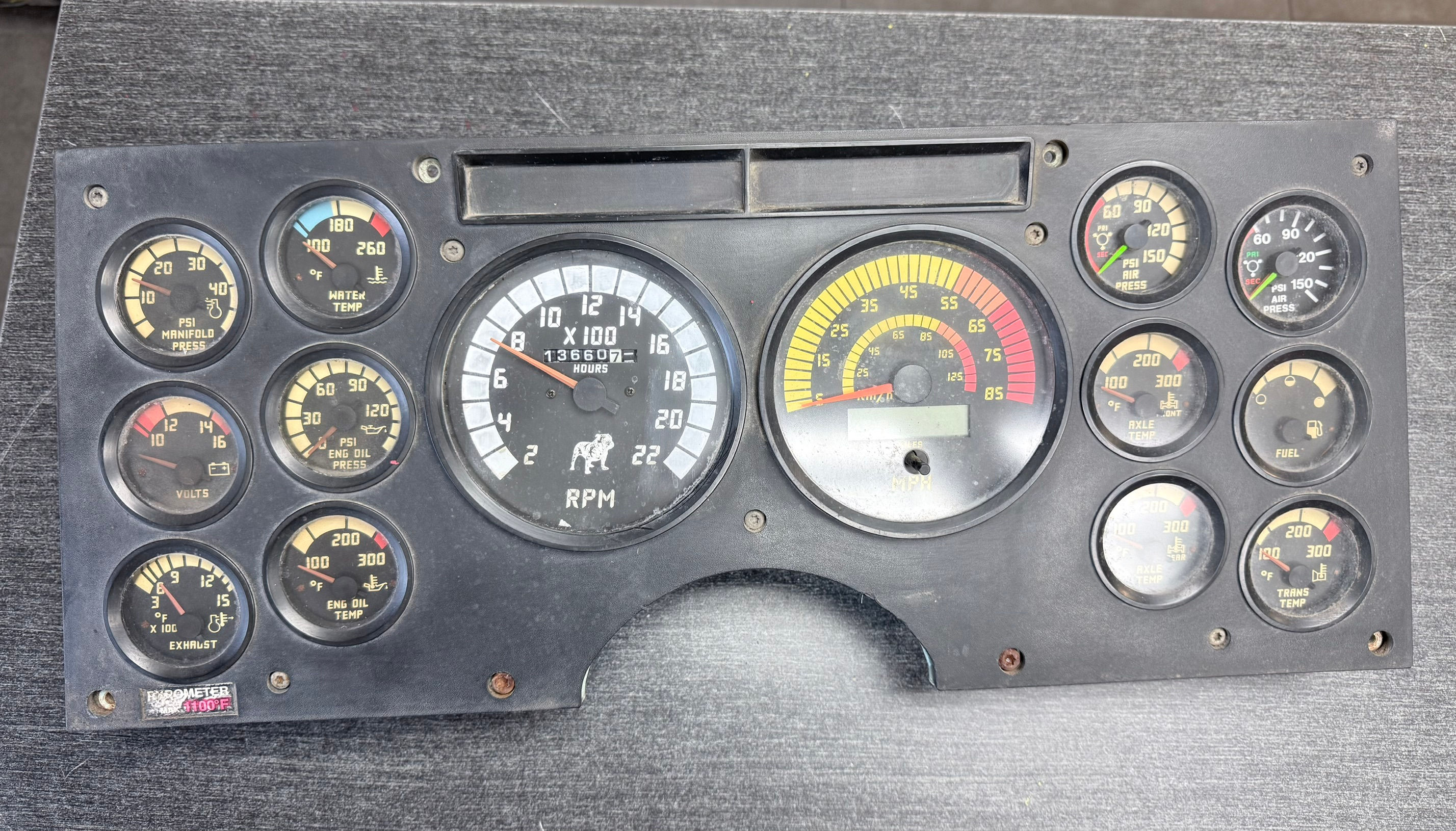 Mack CH Instrument Cluster Gauge Panel Speedometer Tachometer OEM Used