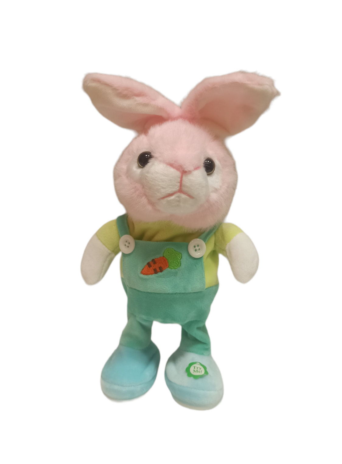 Խոսակցությունը կրկնող, երգող, պարող, վարդագույն նապաստակ կանաչ հագուստով 