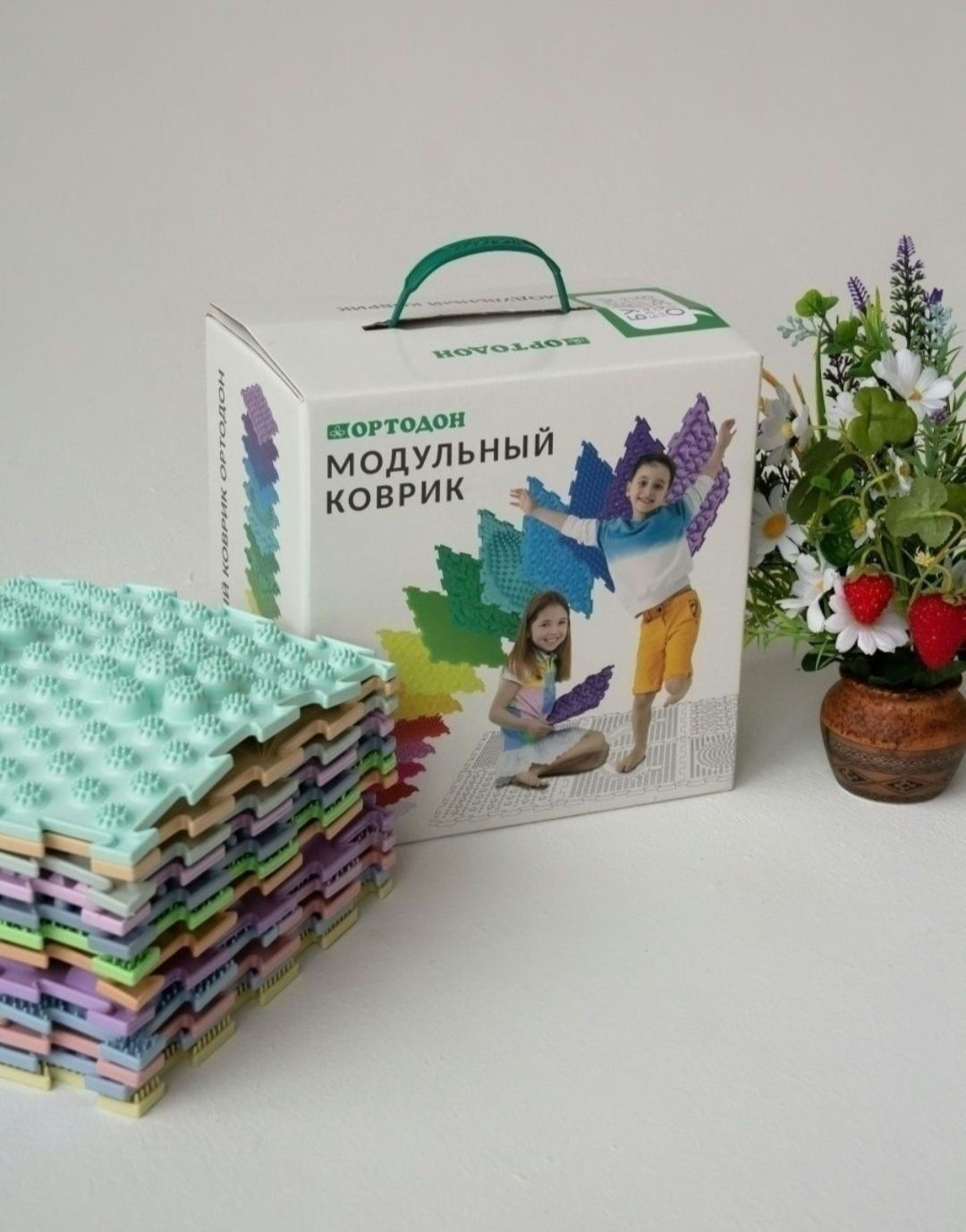 Մերսող օրթոպեդիկ գունավոր փազլ գորգ 15 դետալ