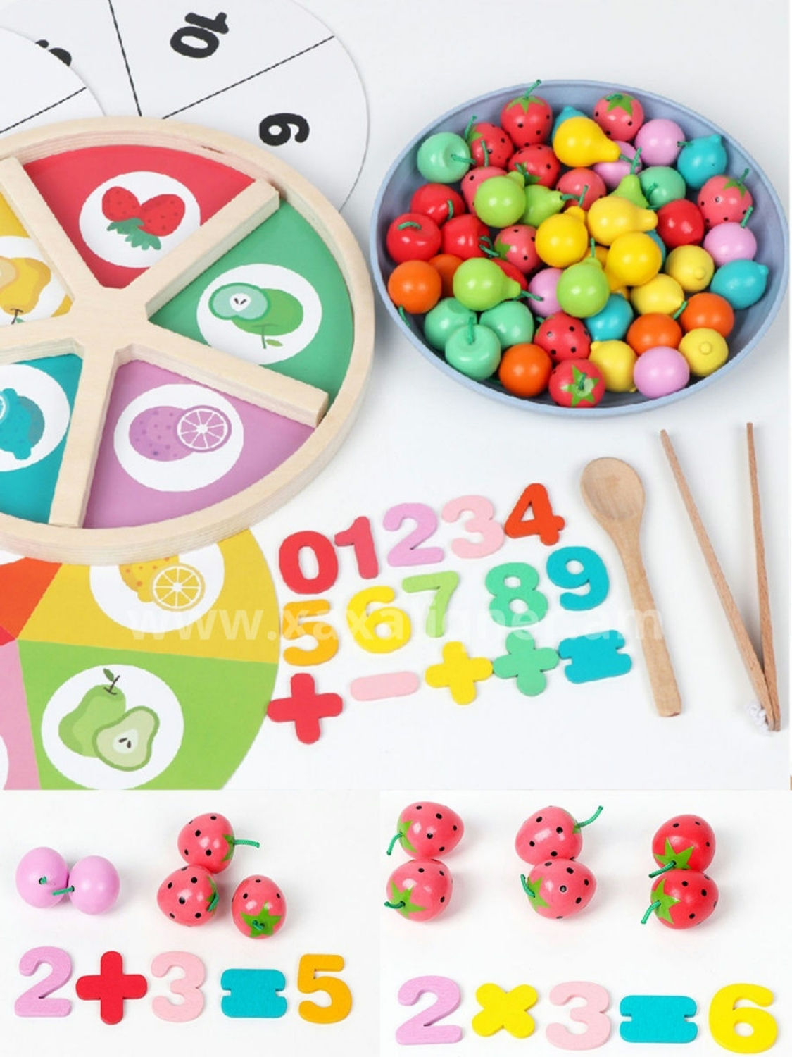 Փայտե խաղ մրգերով 