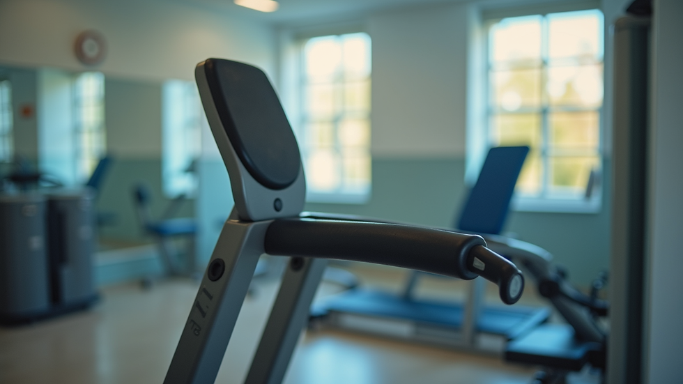 Close-up of fitness equipment in a local rehabilitation centre