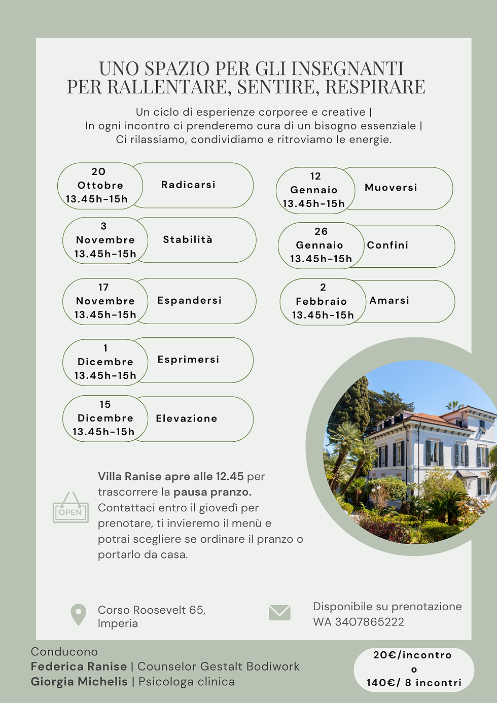 Uno spazio per gli insegnanti, per rallentare, sentire, respirare