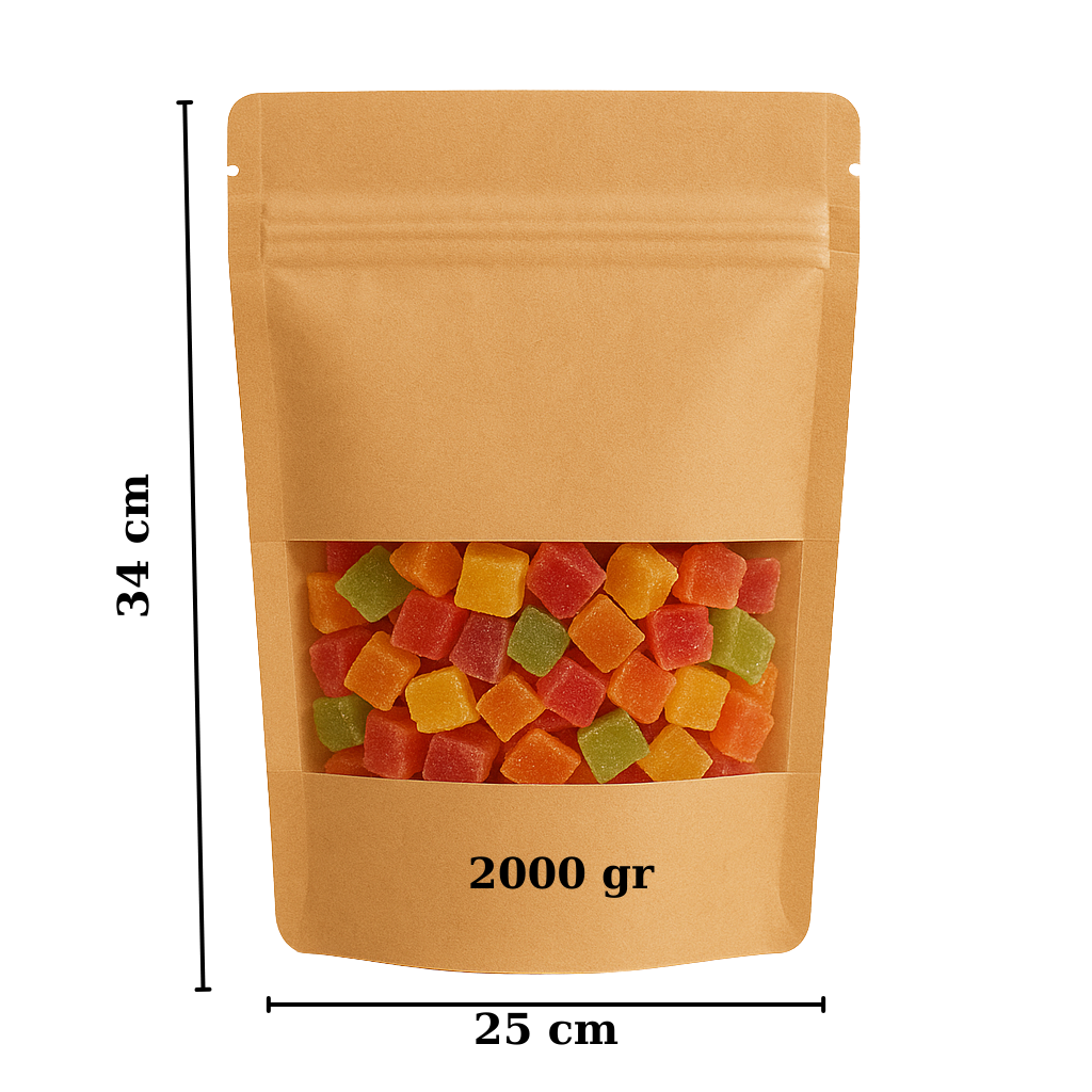 25X34 DAR PENCERE KRAFT DOYPACK