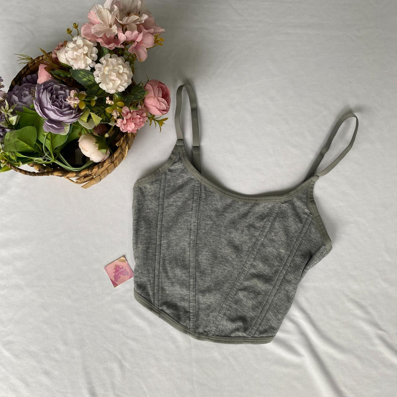 Grey boned corset