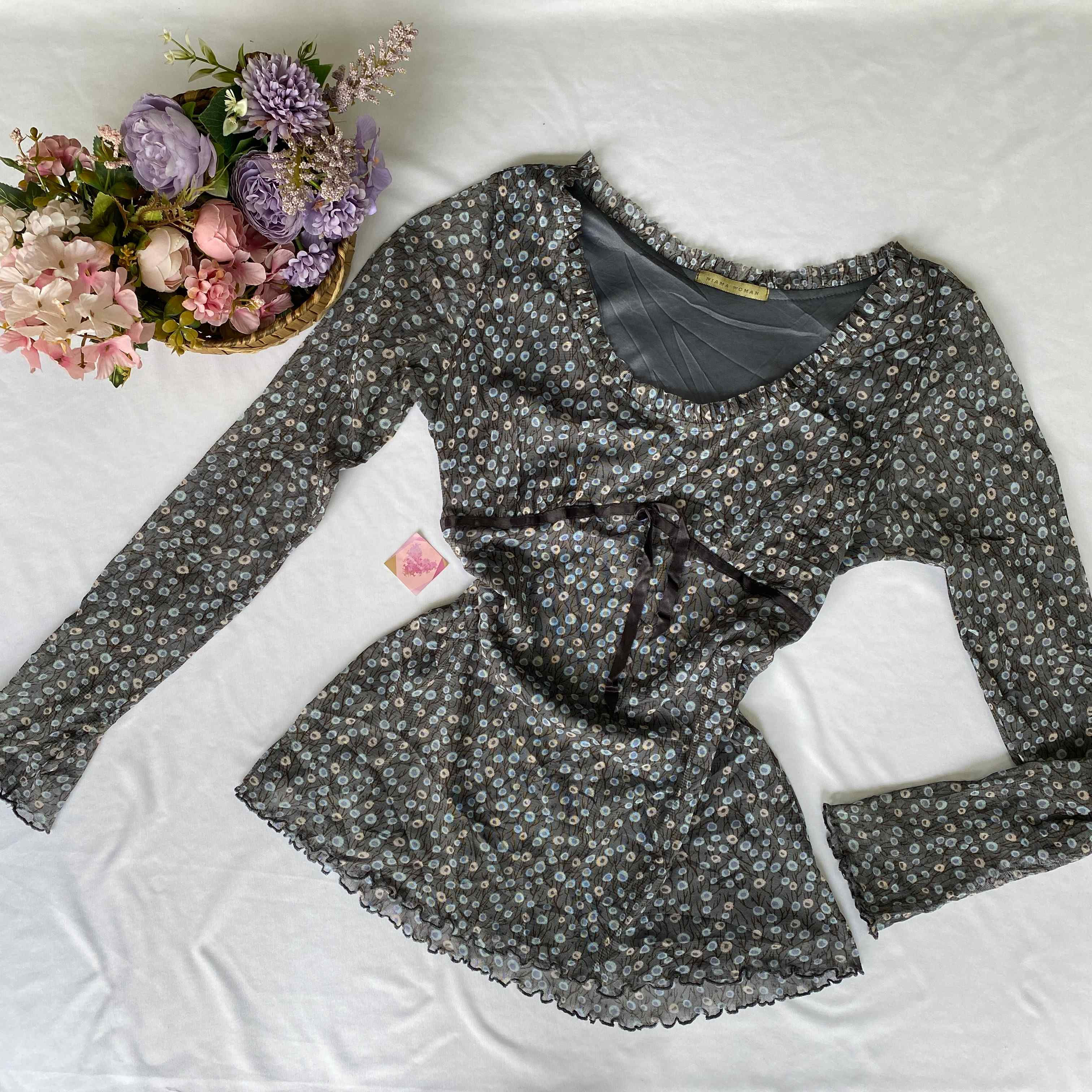 full sleeve mesh top with lining