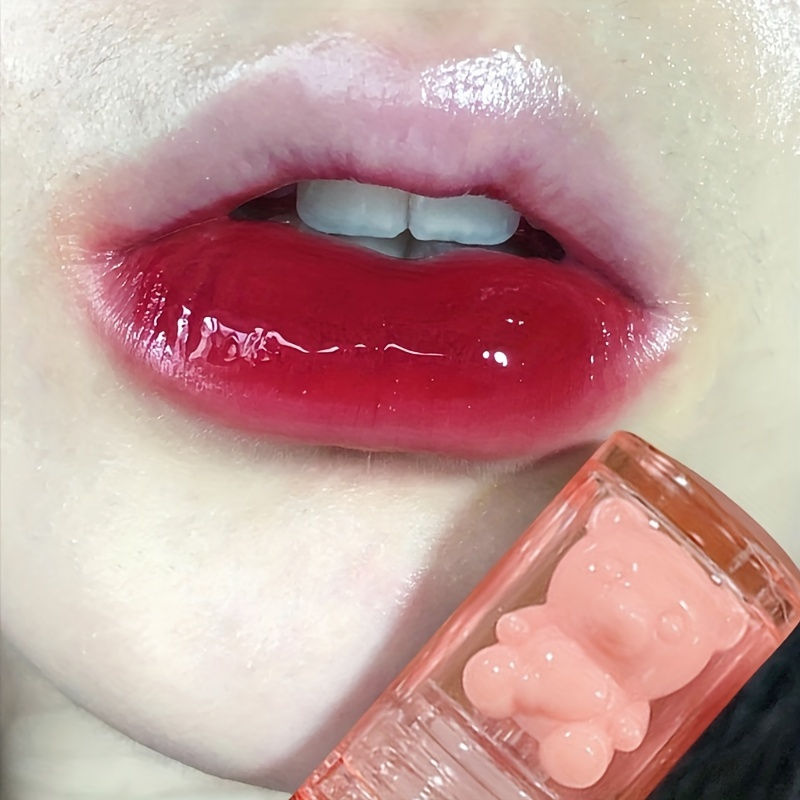 Thumbnail: 6 color lip glaze, cute little bear, mirror gloss, jelly lips with sparkling lig