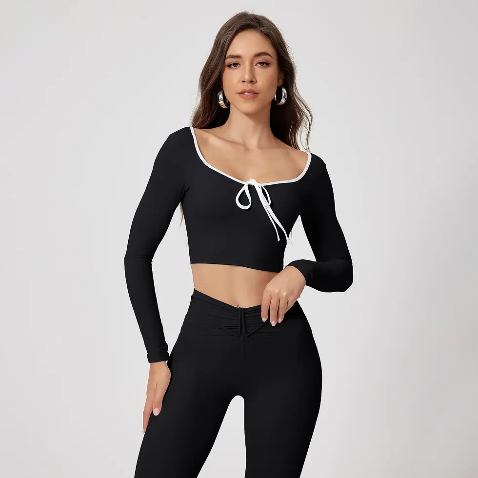 Thumbnail: Seamless Yoga Sets Sports Fitness High Waist Hip Raise Pants Long-Sleeved Suit R