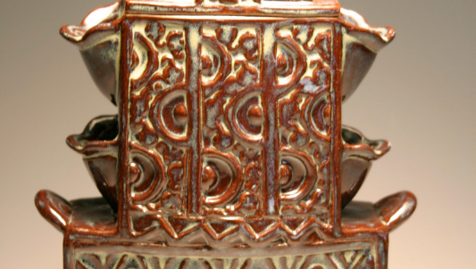Oxidation fired flower brick