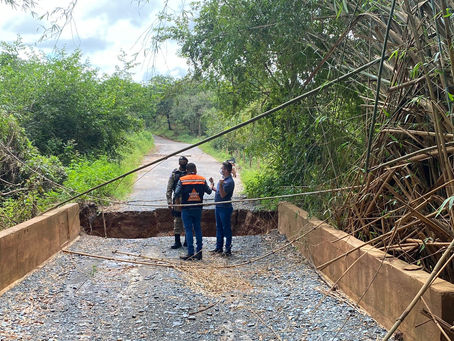 Defesa Civil, PM e Prefeitura avaliam danos causados pelas chuvas em Papagaios
