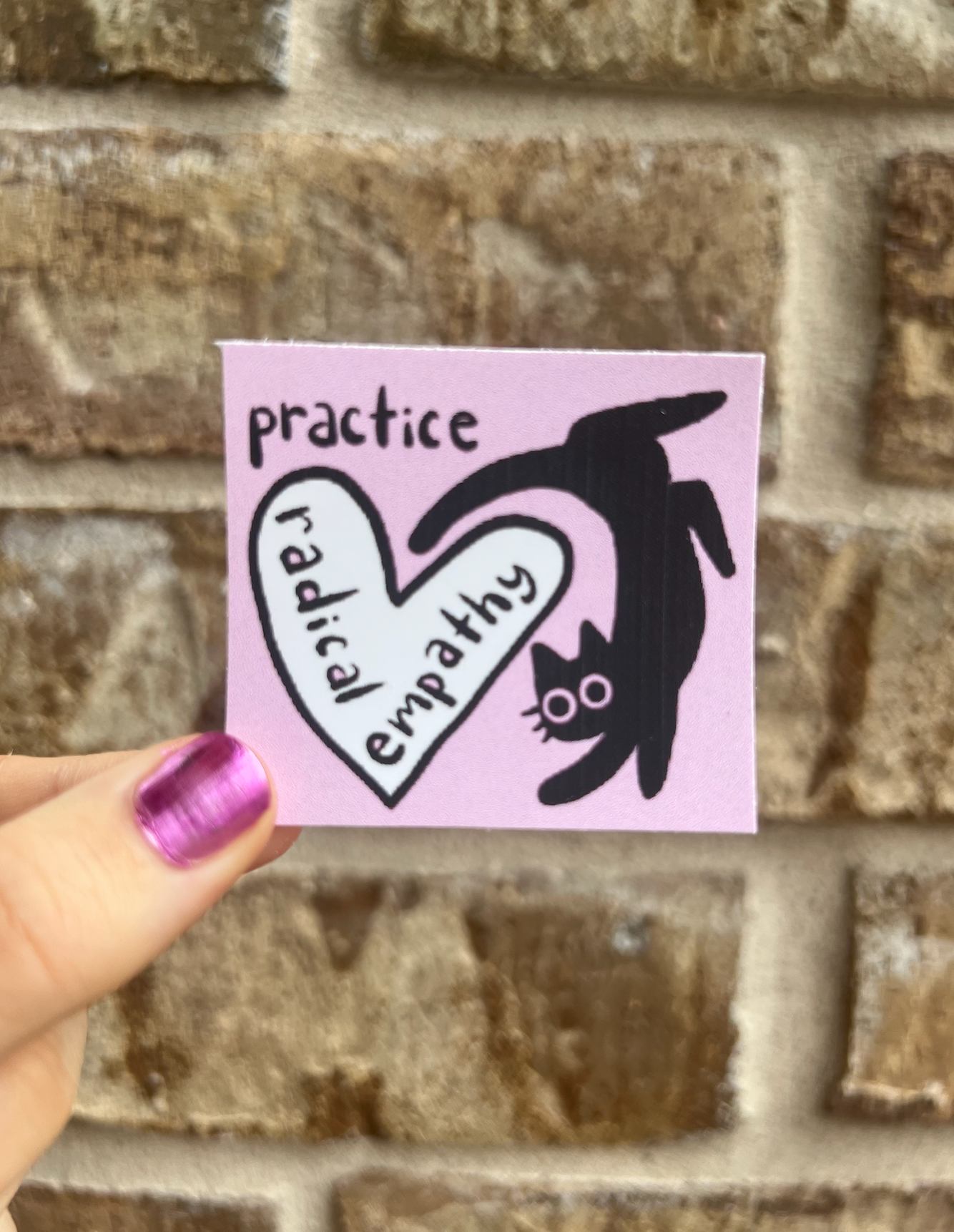 Practice Radical Empathy | Cute Cat Sticker | Laptop Wat