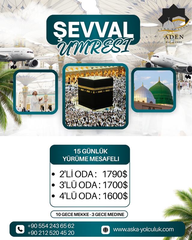 15 Günlük Şevval Umresi – Yürüme Mesafeli