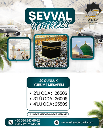 20 Günlük Şevval Umresi – Yürüme Mesafeli