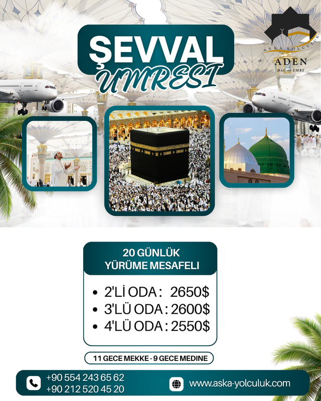 20 Günlük Şevval Umresi – Yürüme Mesafeli