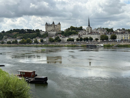 “Panoramic view of Château de Saumur overlooking the Loire River in France