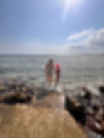 Mum and child at the beach