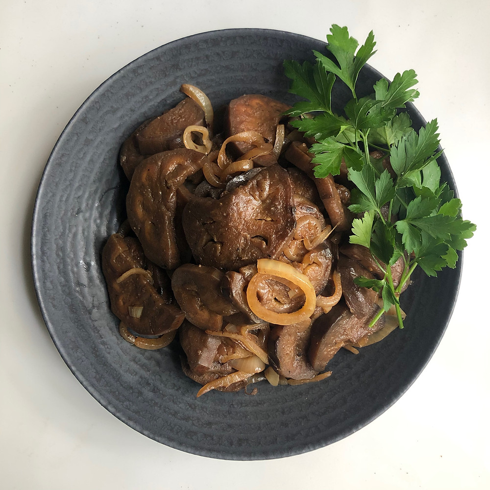 Stir Fried Aubergine And Onions