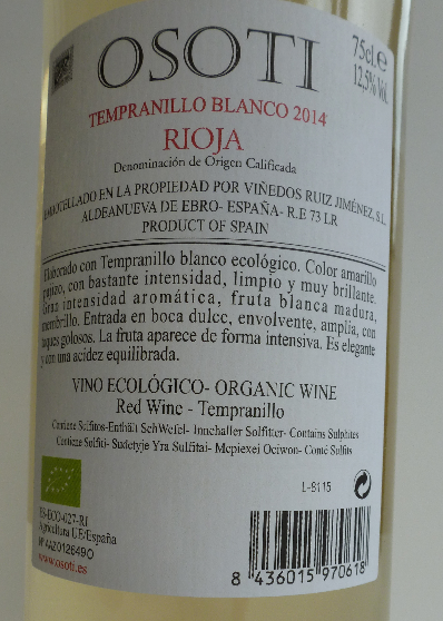 Miniaturbild: Osoti Rioja Blanco 2014 BIO