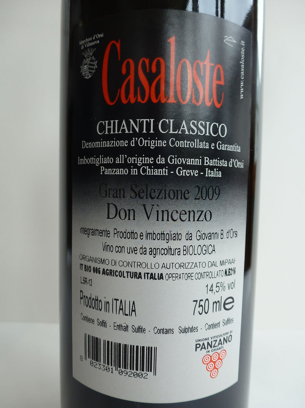 Thumbnail: Casaloste Gran Selezion "Don Vincente"  BIO 2009