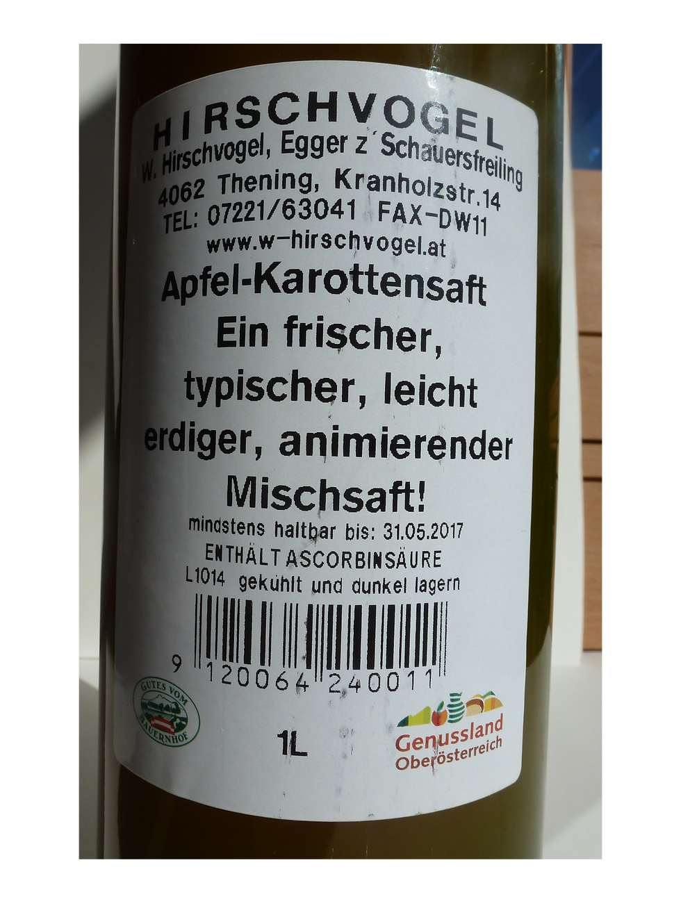 Thumbnail: Hirschvogel Mischsaft "Apfel-Karotte"