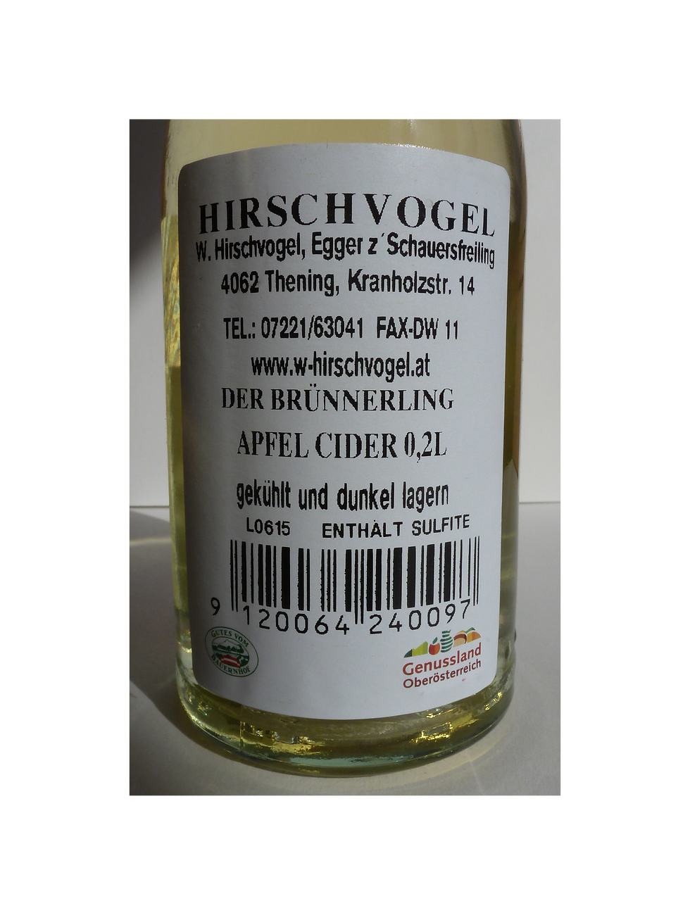 Miniaturbild: Hirschvogel Apfel Cider 0,2l