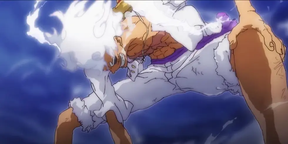 Luffy Gear 2 position in Gear 5