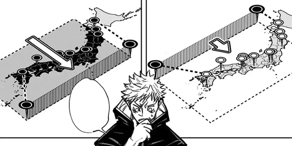 Yuji looks at the Culling Game map