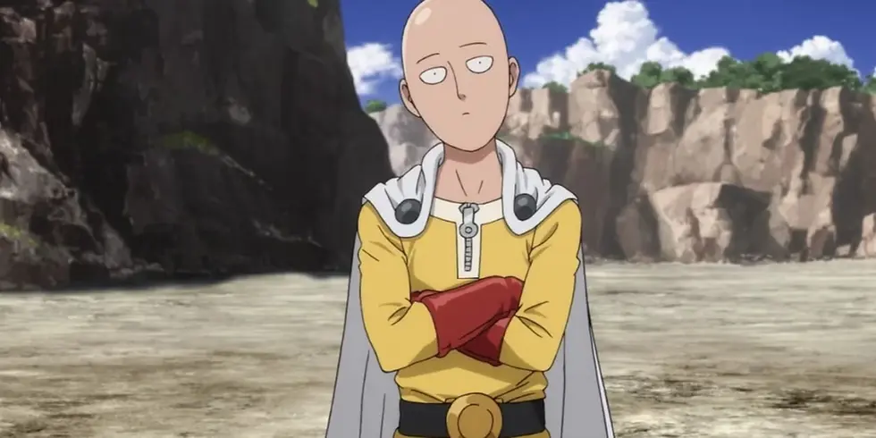 Saitama being bored during his fight with Genos