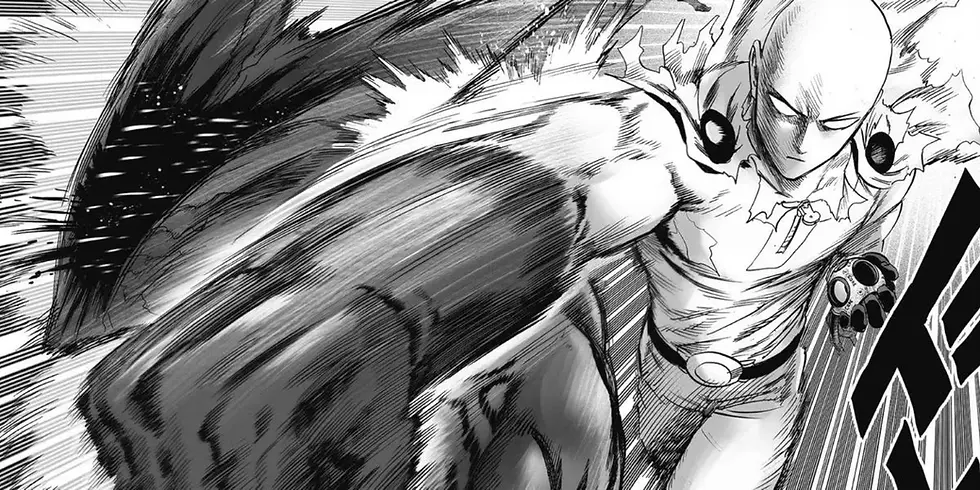Saitama punches Cosmic Fear Mode Garou