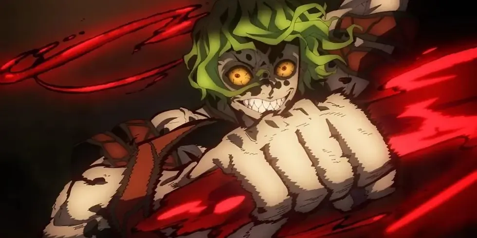 Gyutaro using Blood Sickles against Tengen