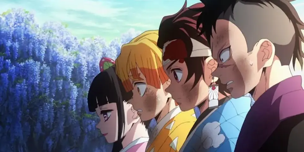 Kanao Zenitsu Tanjiro and Genya after surviving the Final Selection