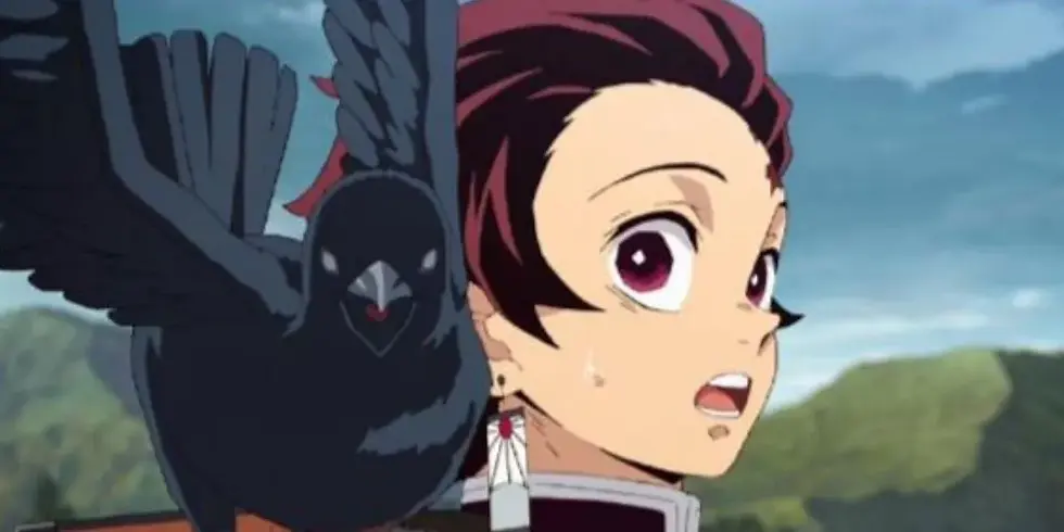 Tanjiro and his Kasugai crow