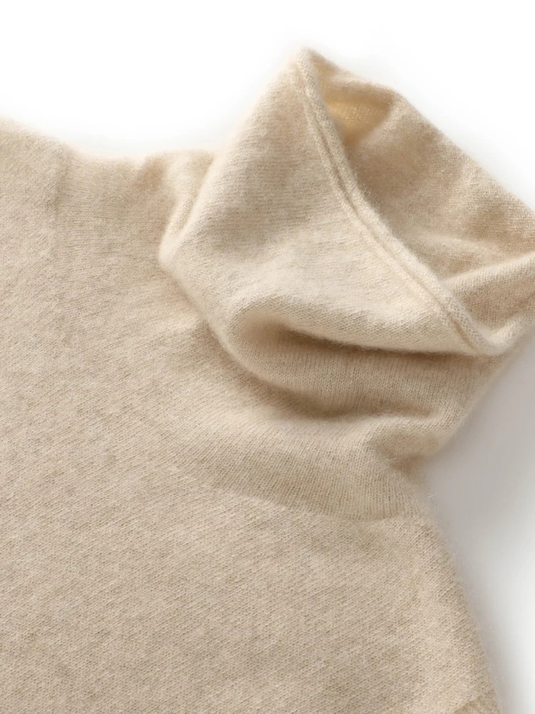 Thumbnail: Women 100% Merino Wool Sleeveless Pullovers Turtleneck Sweater Waistcoat Wool
