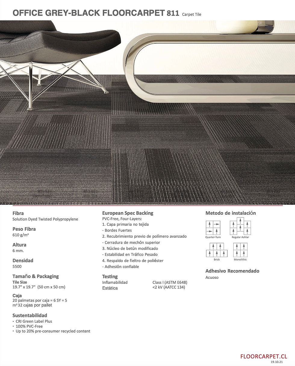 Especificaciones técnicas alfombra office grey black Floorcarpet original