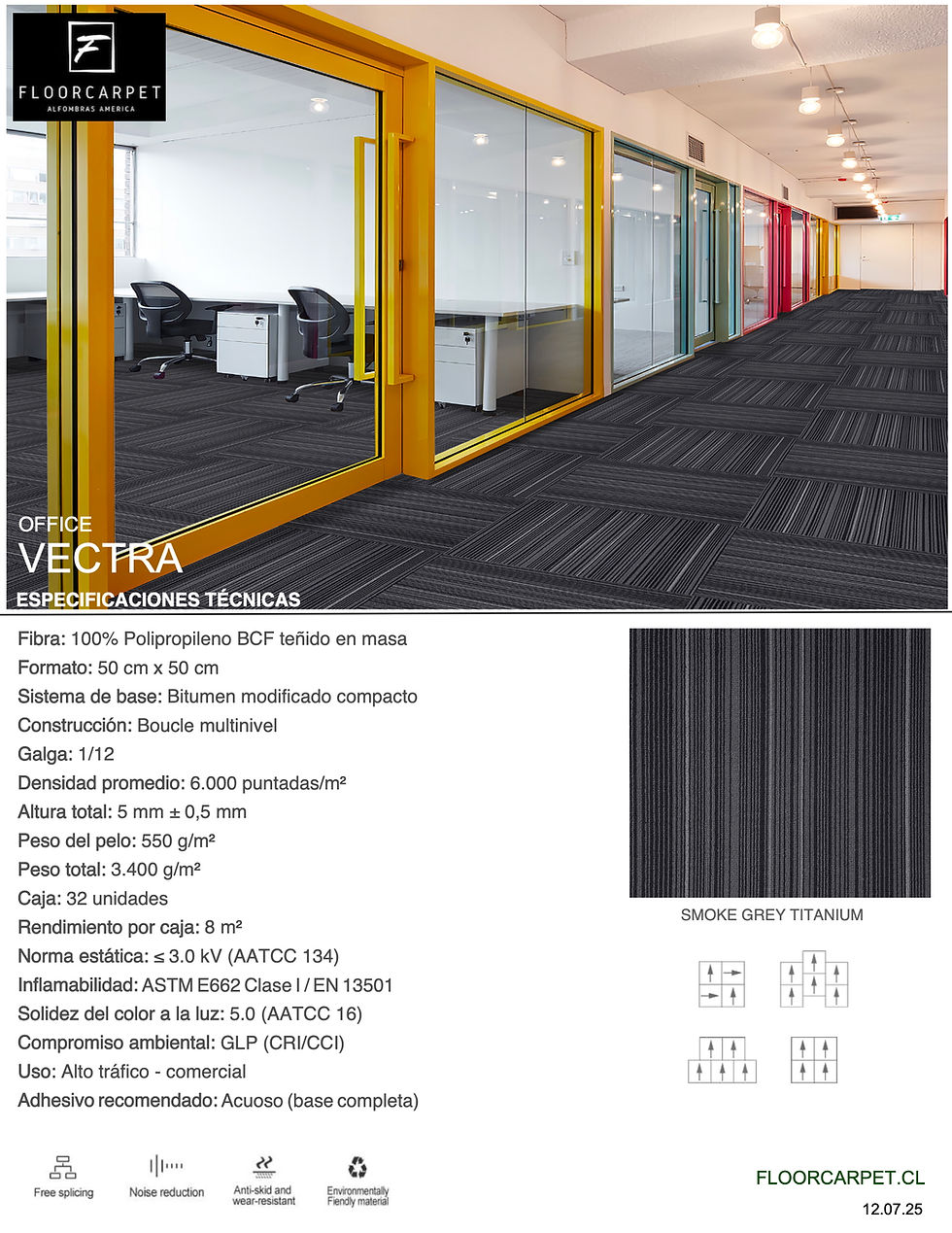 Miniatura: Alfombra en Palmeta Office Vectra Smoke Titanium Floorcarpet