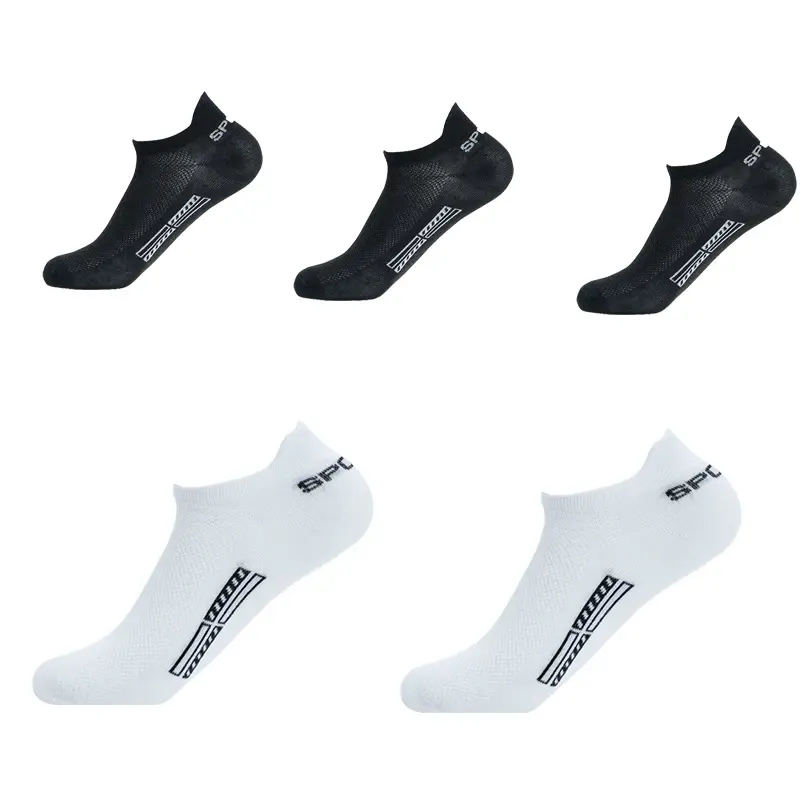 Thumbnail: 5 Pairs/Lot High Quality Men Ankle Socks Breathable Cotton Sports Mesh Casual