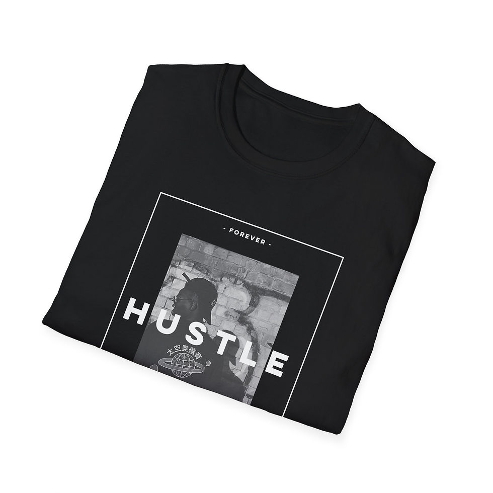 Thumbnail: Unisex Softstyle T-Shirt - 'Hustle Hard' Motivational Graphic Tee