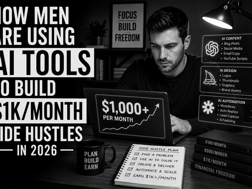 Artificial intelligence is reshaping how people earn extra income, and many men are turning to AI-powered tools to create side hustles that bring in $1,000 or more each month.