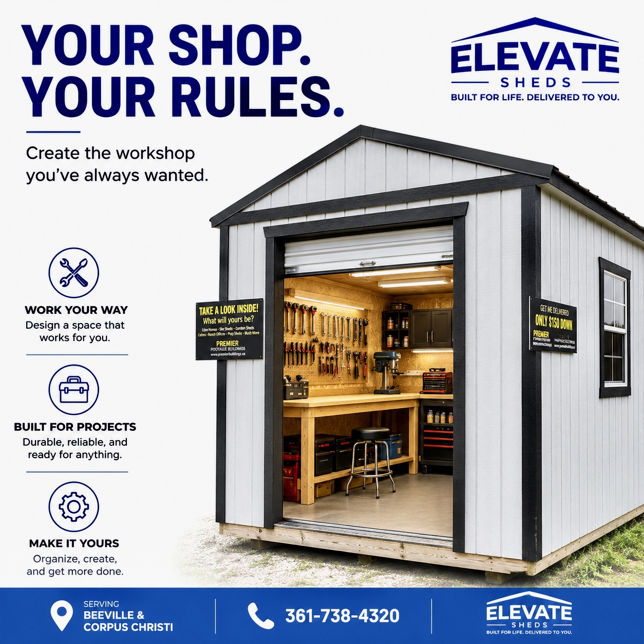 A sleek 10x12 mini utility garage designed for maximum efficiency.