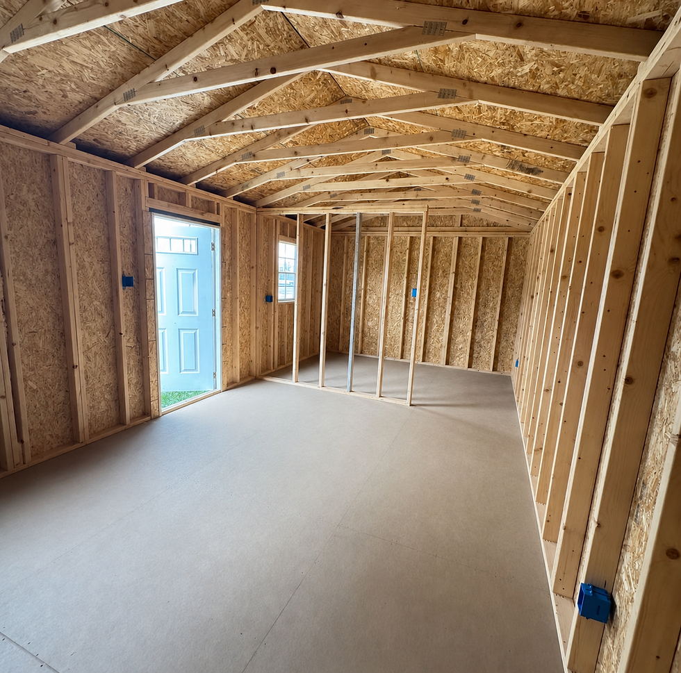 RTO policy update graphic for Elevate Sheds explaining upfront payment requirements for select custom portable building upgrades effective May 1, 2026.