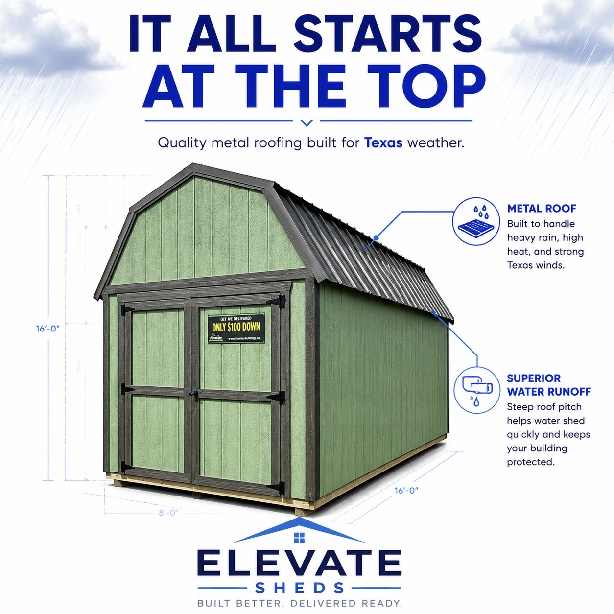 A premier lofted barn with a sturdy wooden finish and classic architecture.