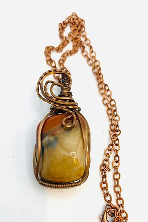 Polychrome Jasper, wrapped in antiqued copper