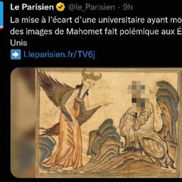 "Le Parisien" illustre un article avec une photo de Mahomet floutée avant de retirer la photo