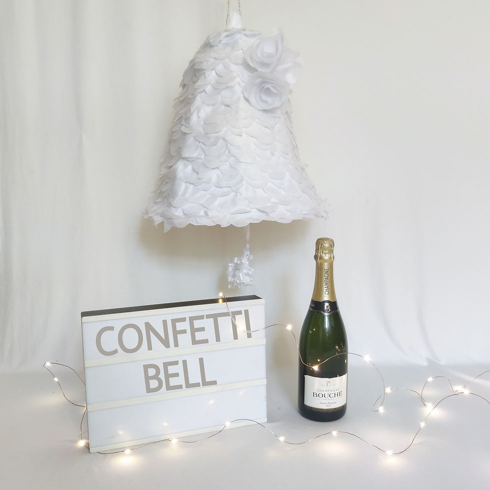 Thumbnail: Plain white wedding bell Piñata front view