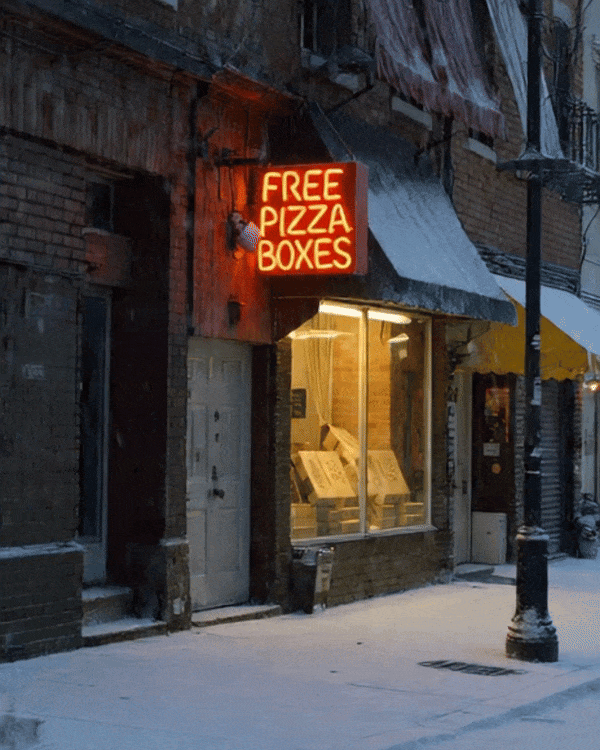 Free Pizza Box supply sign 