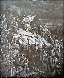 Mattathias appelle aux armes les Juifs réfugiés dans les montagnes - Gravure Gustave Doré (1832-1883)