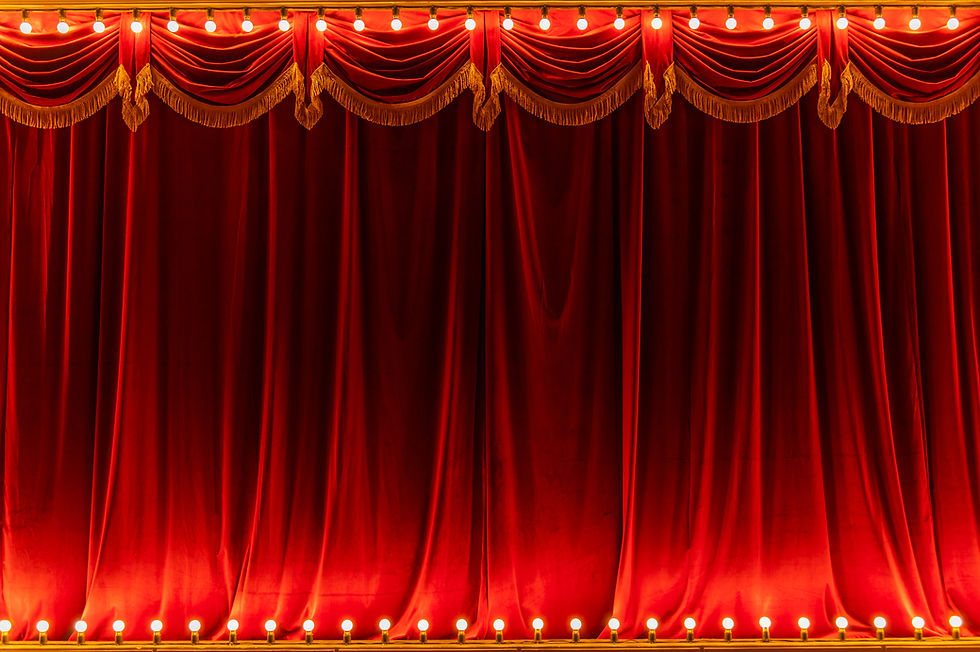 Theater red curtain and neon lamp around border.jpg