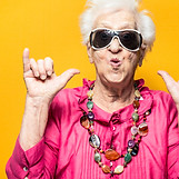 Grandmother portrait set in the studio.